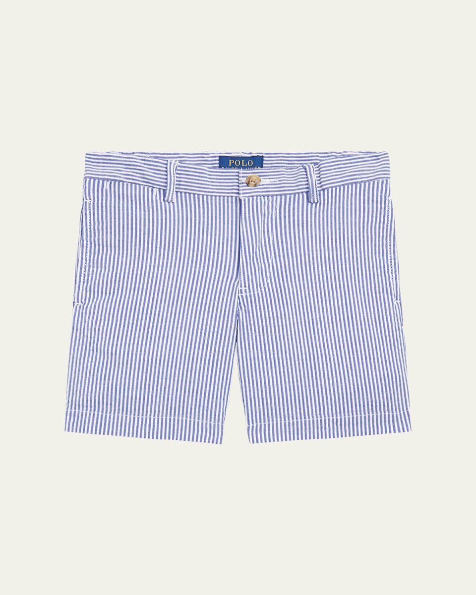 Boy's Seersucker Preppy Shorts, Size 2-7